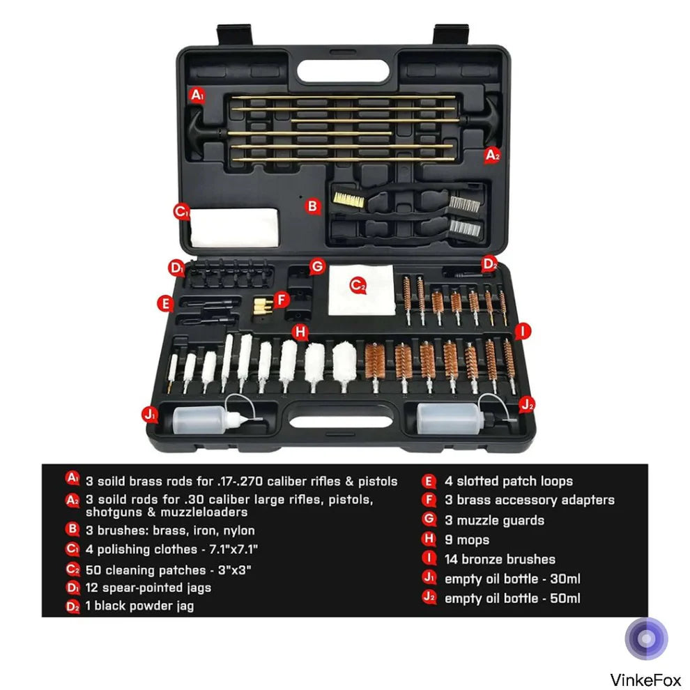 VinkeFox Universal Gun Cleaning Kit for All Guns Plastic Jags & Loops