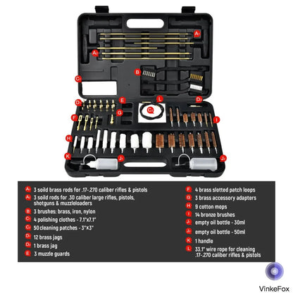 VinkeFox Universal Gun Cleaning Kit for All Guns Brass Jags & Loops Upgraded