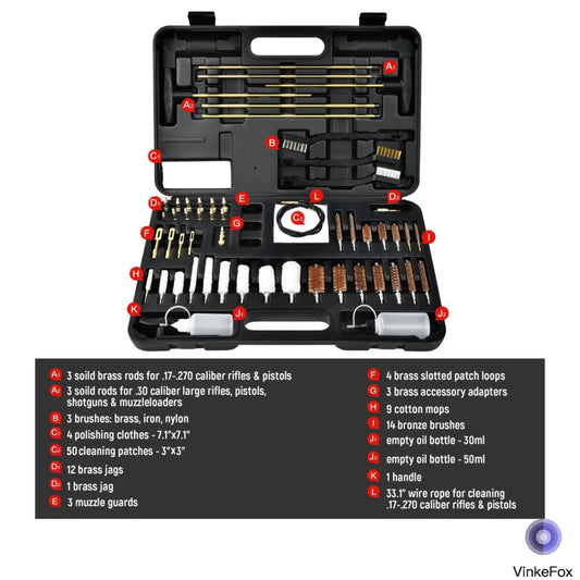VinkeFox Universal Gun Cleaning Kit for All Guns Brass Jags & Loops Upgraded